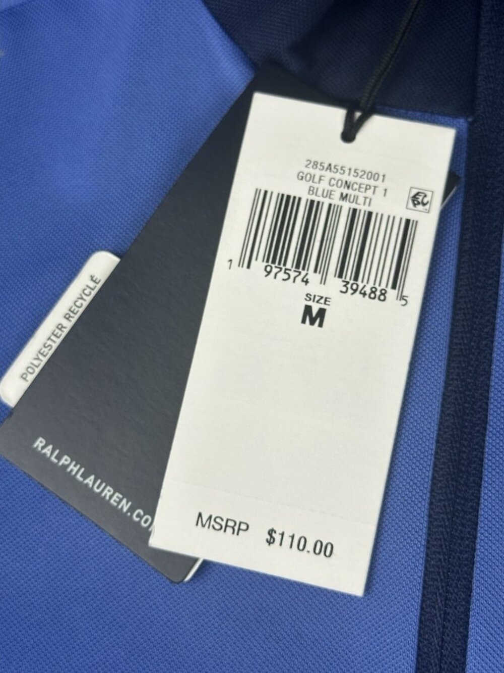 Ralph Lauren RLX Air Tech Pique 1/4 ZIP Tri Color Polo Golf Top Blue Size M New - Picture 7 of 15